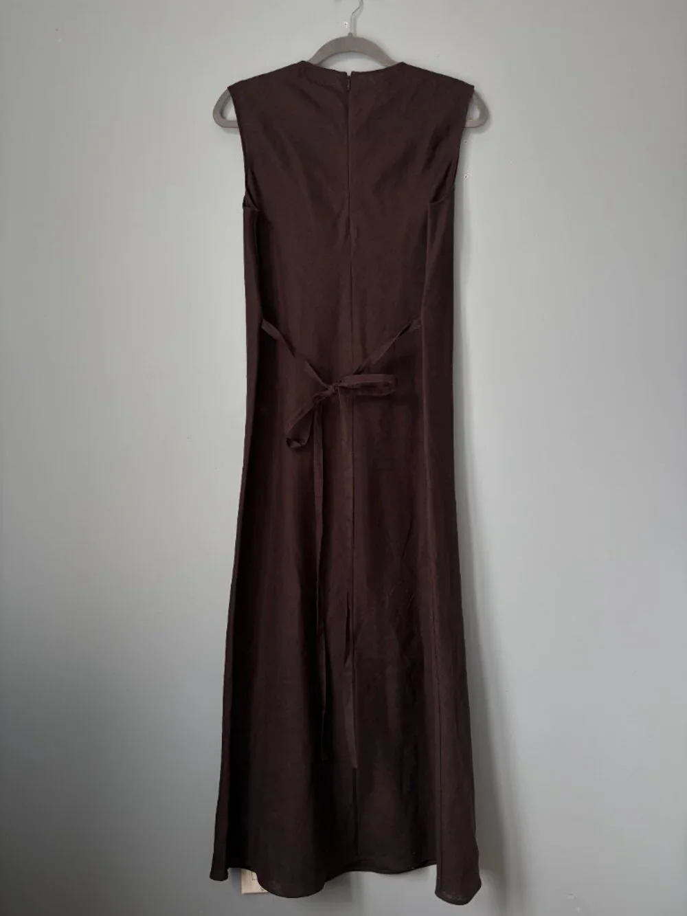 COS Dark Brown Sleeveless Maxi Dress - Picture 4 of 9
